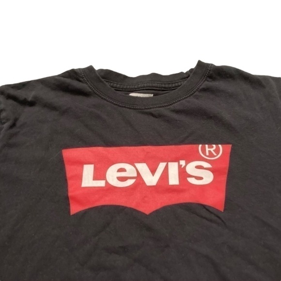 𝅺LEVI’S red tab logo black basic t-shirt youth - Picture 4 of 6